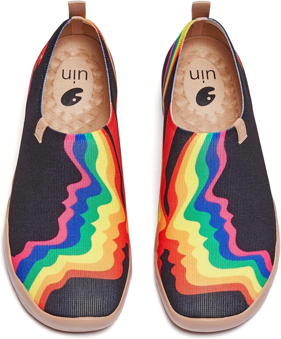 UIN Men's Walking Travel Shoes Slip On Canvas Casual Loafers Lightweight Comfort Fashion Sneaker Happy Doggies