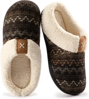 ULTRAIDEAS Women's Indoor Bedroom Slipper with Memory Foam, Gift for Women, Wool-Like House Shoe with Anti-Skid Rubber Sole for Ladies