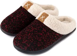 ULTRAIDEAS Women's Indoor Bedroom Slipper with Memory Foam, Gift for Women, Wool-Like House Shoe with Anti-Skid Rubber Sole for Ladies