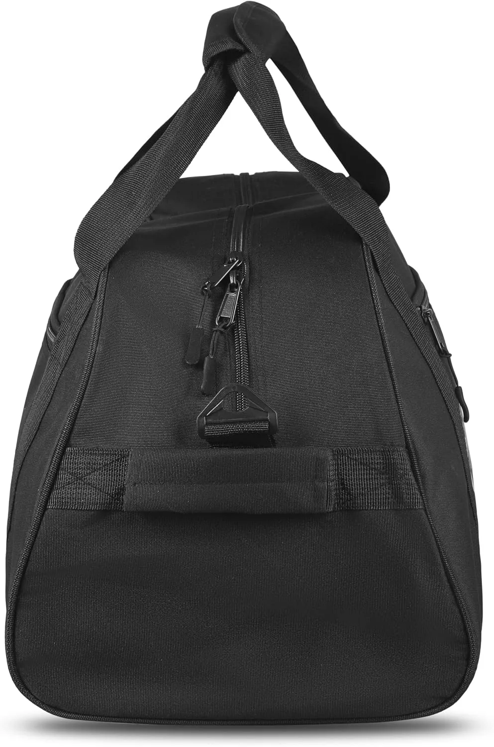 Unisex Black Cordura/Matt Nylon Waterproof Duffel Bag, Extra Roomy Small Gym Bag with Shoe Compartment, Sports Bag with Zippered Pockets, Adjustable Straps, Medium, 12" x 11" x 11"