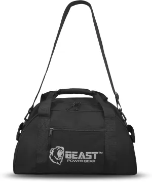 Unisex Black Cordura/Matt Nylon Waterproof Duffel Bag, Extra Roomy Small Gym Bag with Shoe Compartment, Sports Bag with Zippered Pockets, Adjustable Straps, Medium, 12" x 11" x 11"