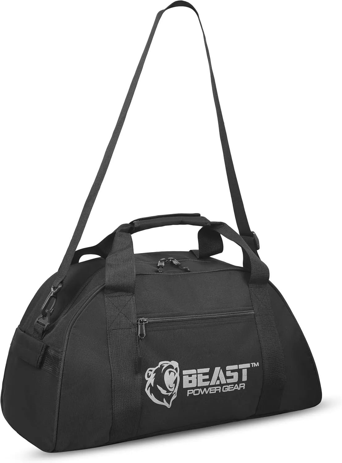 Unisex Black Cordura/Matt Nylon Waterproof Duffel Bag, Extra Roomy Small Gym Bag with Shoe Compartment, Sports Bag with Zippered Pockets, Adjustable Straps, Medium, 12" x 11" x 11"