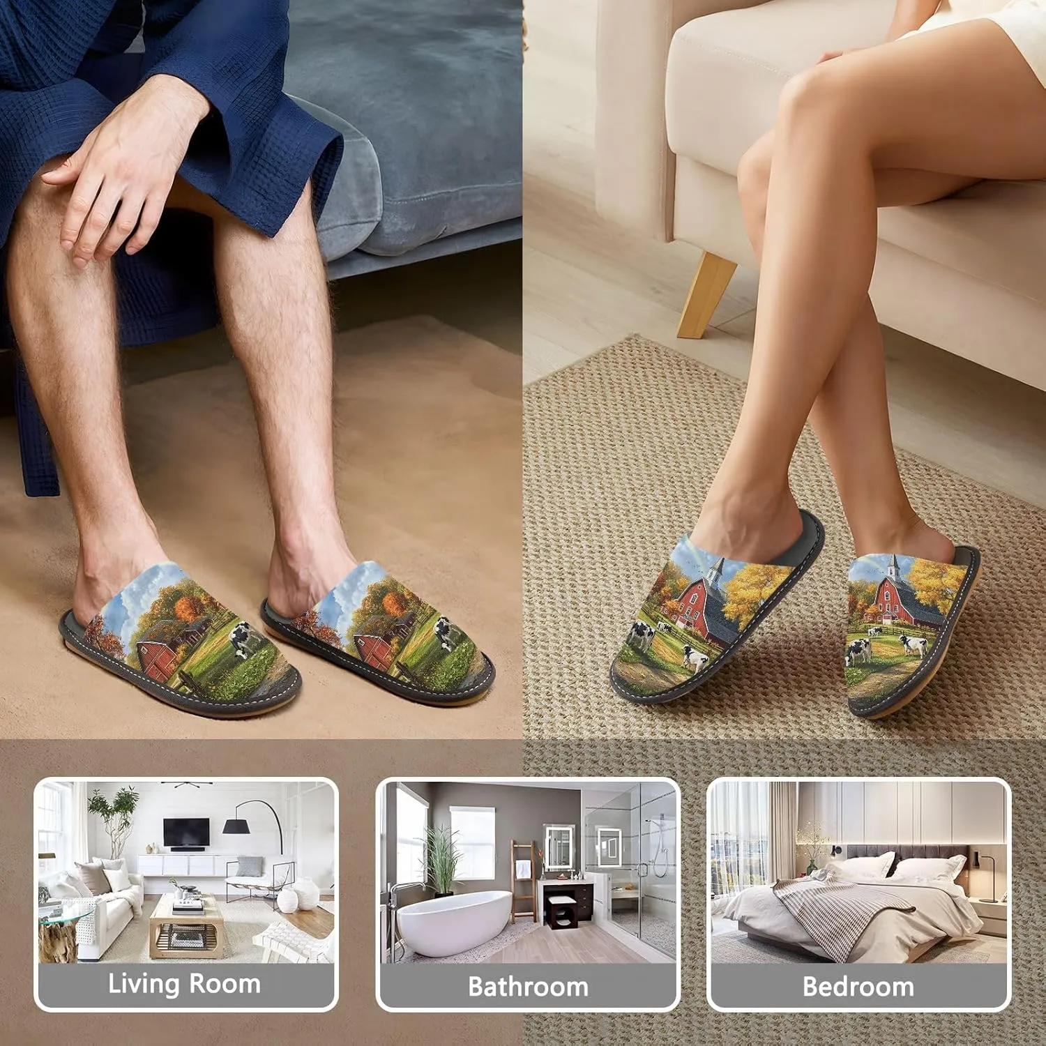 Unisex Slippers for Home Womens Bedroom Shoes Indoor Outdoor Slippers