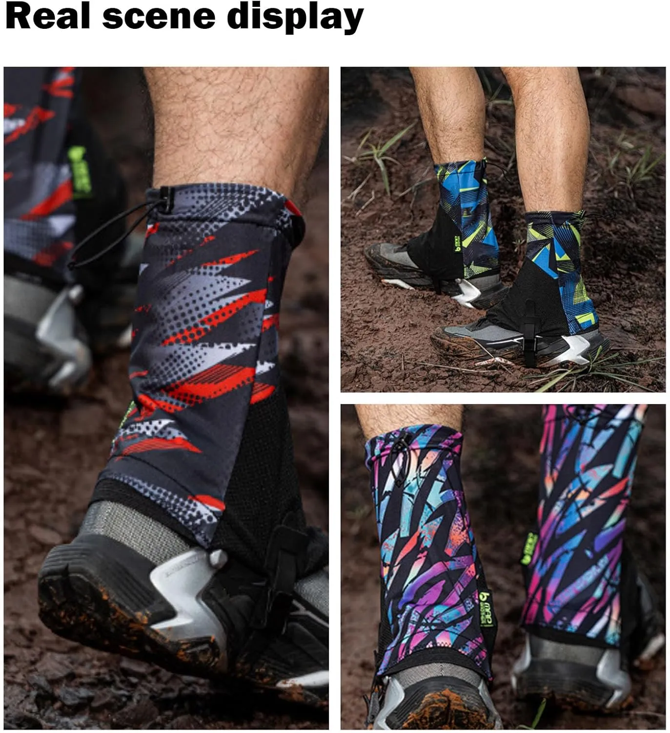 Universal Sandproof Shoe Covers for Trail Running,Outdoor Activities, and Desert Hiking, Lightweight and Adjustable, Short Design for Men and Women