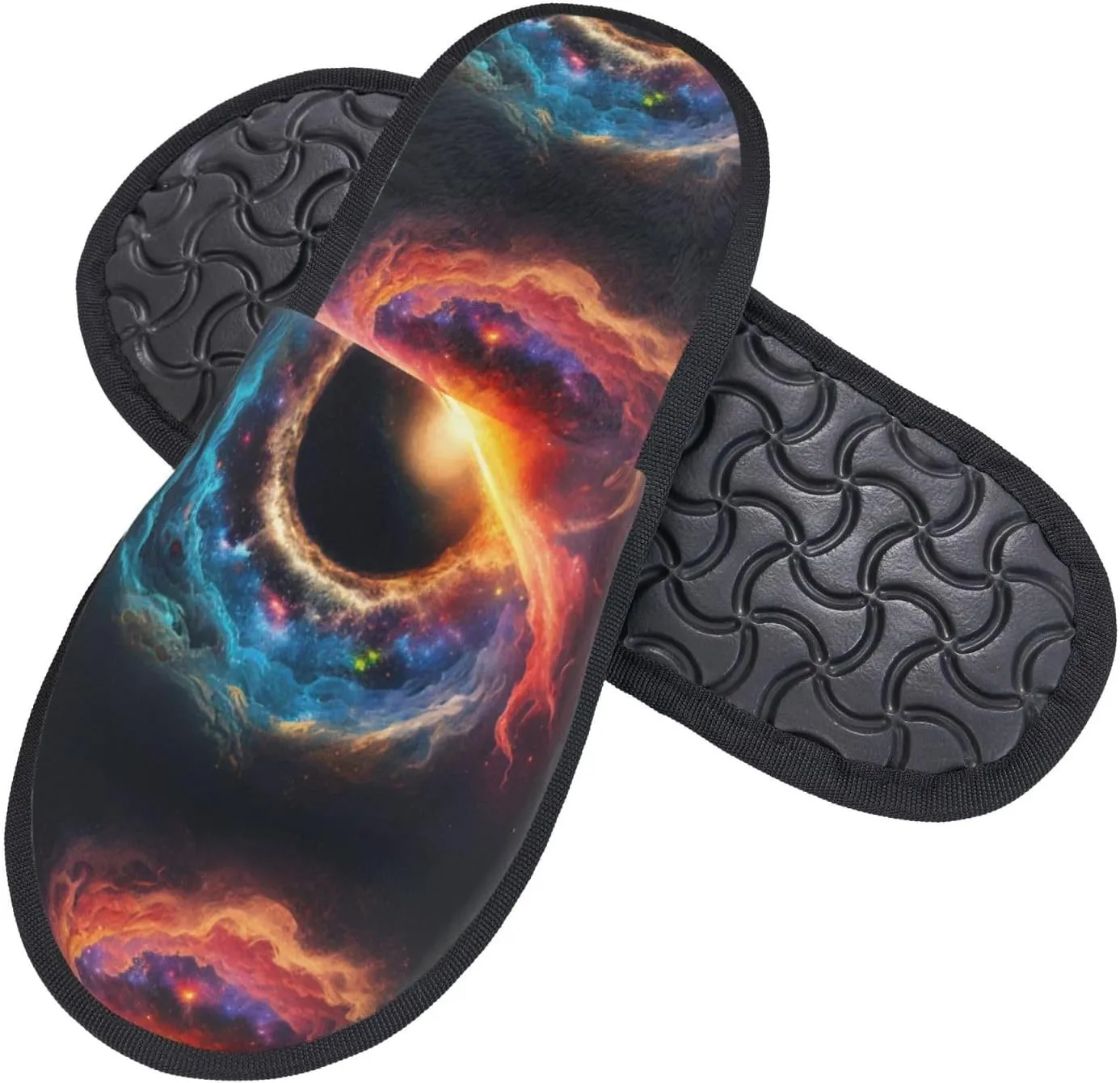 Universe Nebula Slippers for Women Fuzzy House Shoes Anti-Skid Indoor Slipper Gifts for Women Mom Ladies