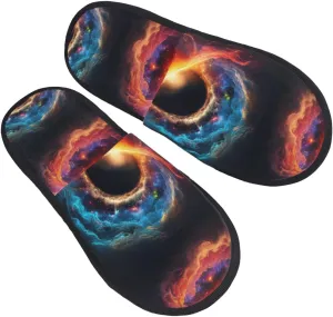 Universe Nebula Slippers for Women Fuzzy House Shoes Anti-Skid Indoor Slipper Gifts for Women Mom Ladies