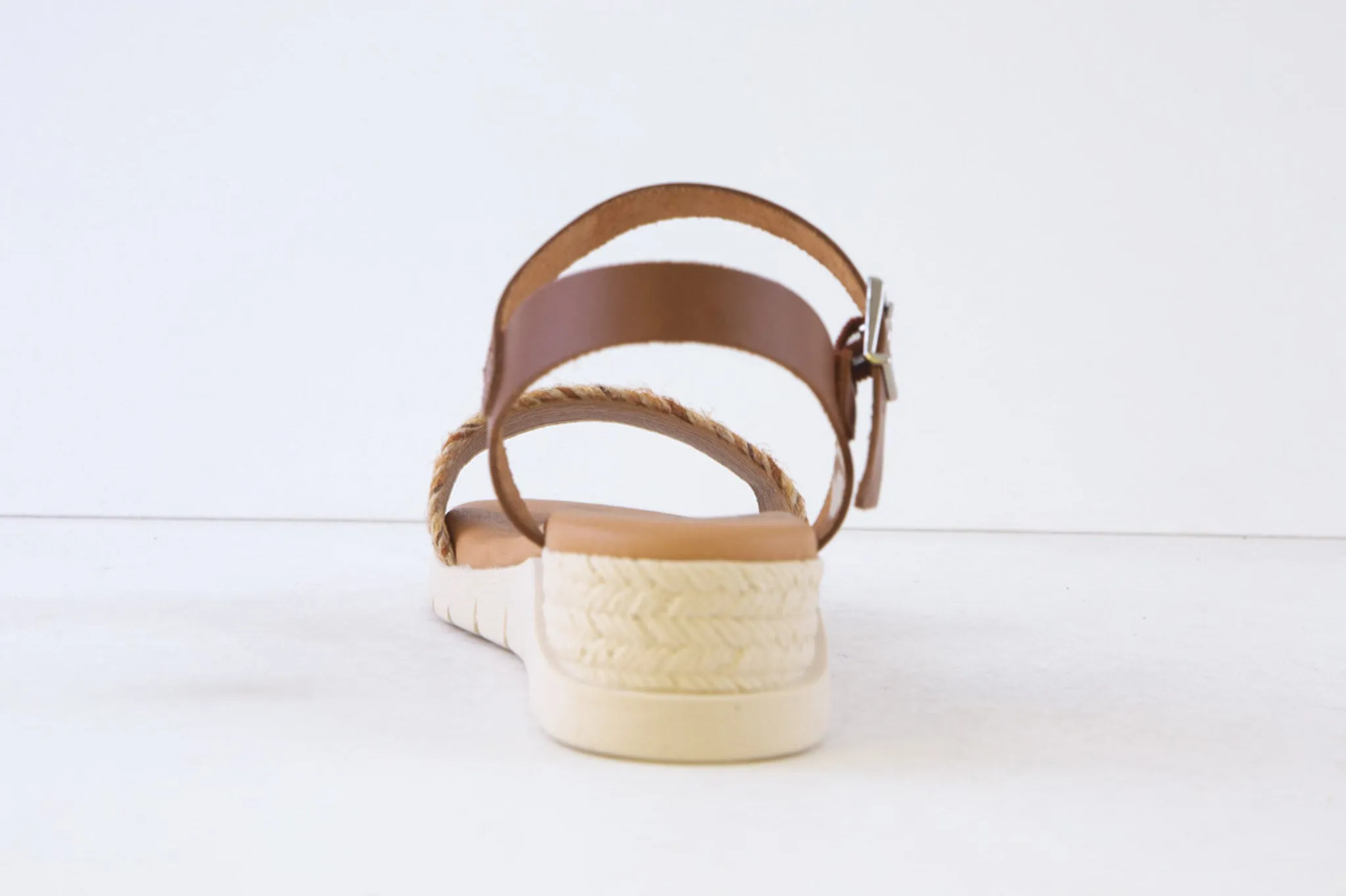 VALERIAS - 1151 A LOW WEDGE SANDAL - TAN COMBO