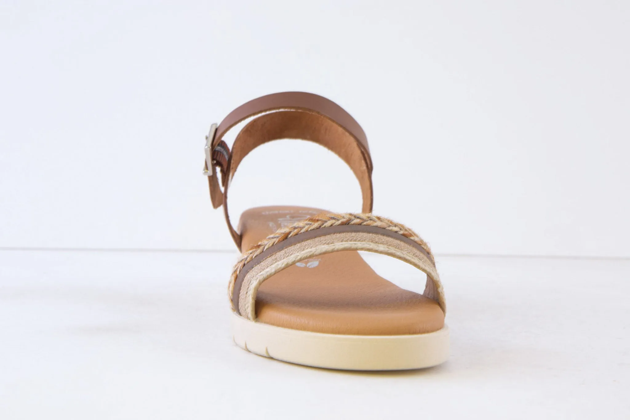 VALERIAS - 1151 A LOW WEDGE SANDAL - TAN COMBO