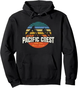 Vintage Pacific Crest Hiking Trail Mountain Sunset Pullover Hoodie