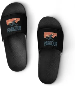 Vintage Parkour Slippers Indoor Outdoor Unisex House Slipper Shower Slippers Non-Slip Open Toe Shoes