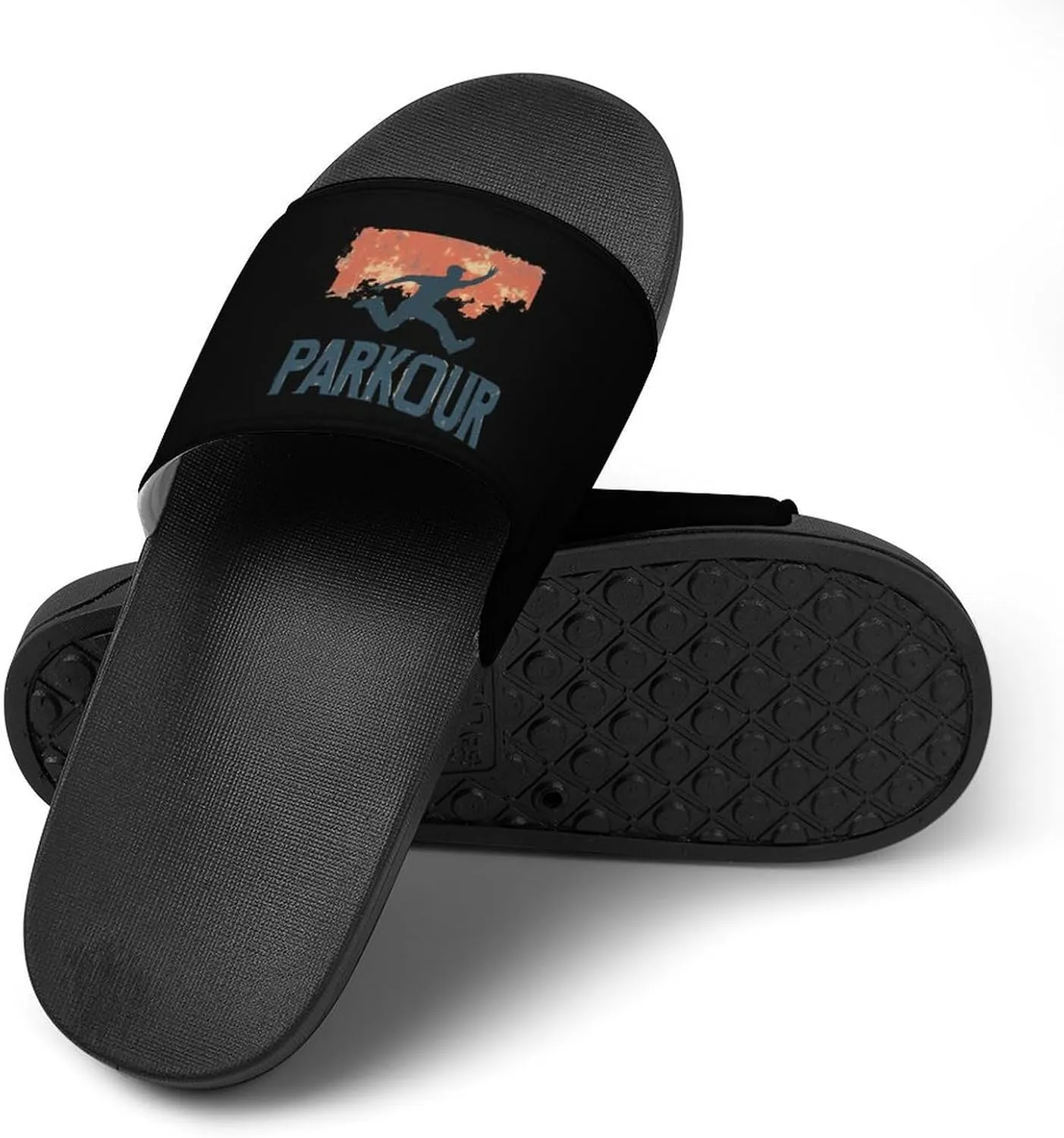 Vintage Parkour Slippers Indoor Outdoor Unisex House Slipper Shower Slippers Non-Slip Open Toe Shoes
