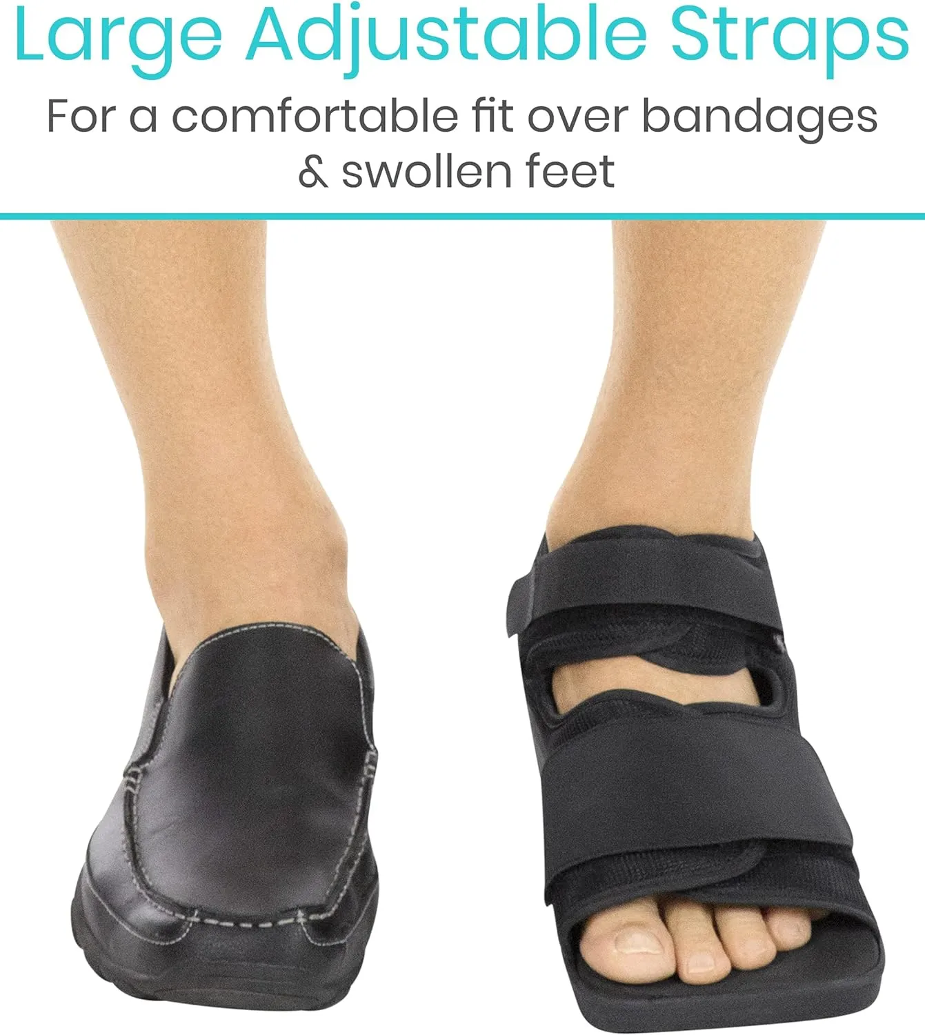 Vive Post Op Shoe - Lightweight Medical Walking Boot with Adjustable Strap - Orthopedic Recovery Cast Shoe for Post Surgery, Fractured Foot, Injured Toes, Stress Fracture, Sprains - Left or Right Foot