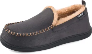 VONMAY Men's Moccasin Slippers Fuzzy House Shoes Fluffy Fur Home Warm Memory Foam Indoor Outdoor