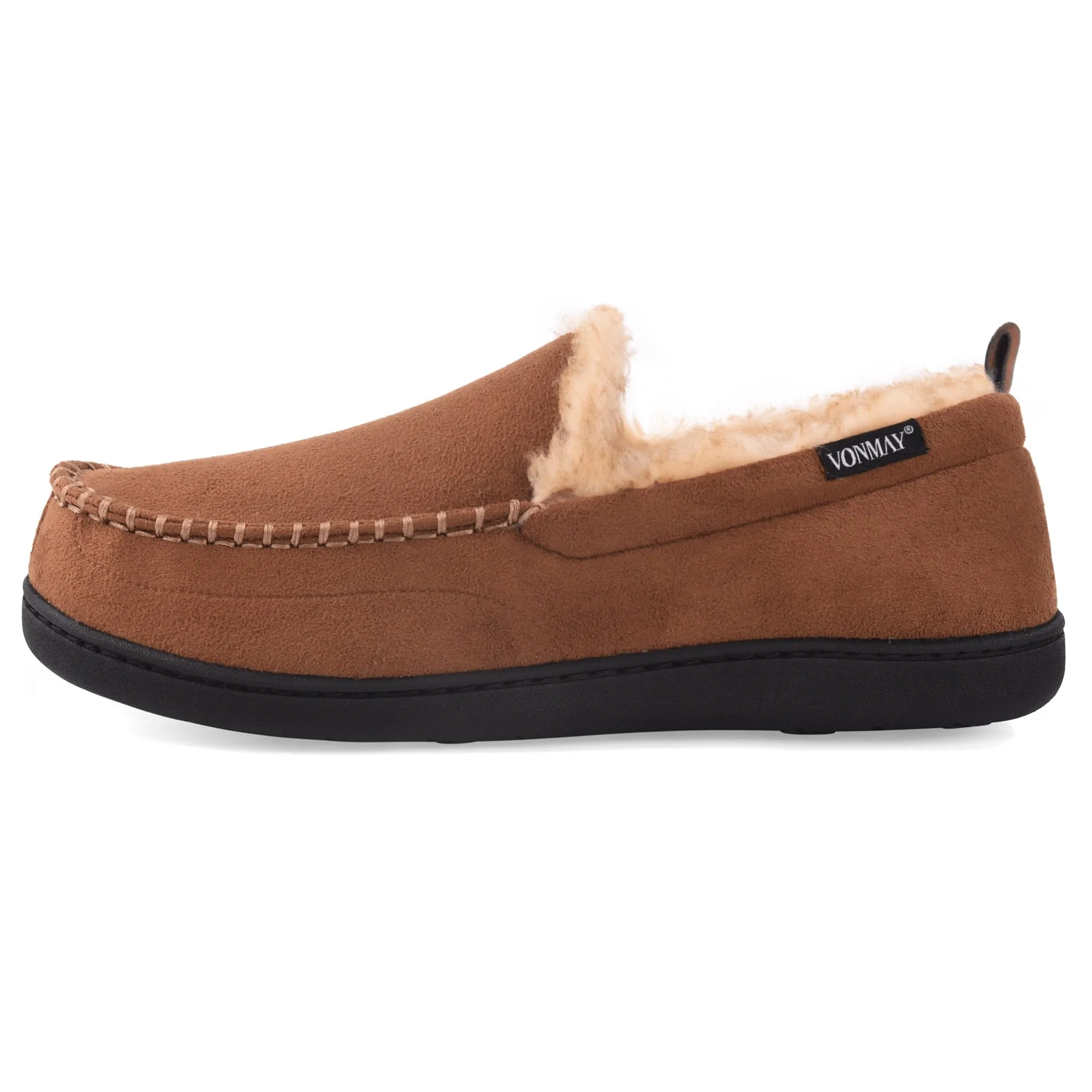VONMAY Men's Moccasin Slippers Fuzzy House Shoes Winter Memory Foam