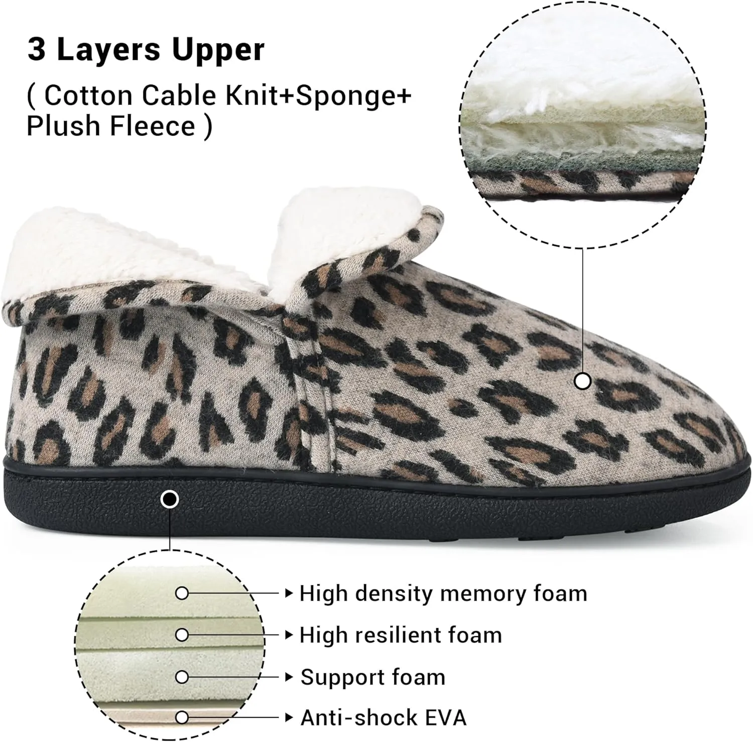 VONMAY Women's Slippers Boots Memory Foam Fuzzy Booties House Shoes Winter Warm Indoor Outdoor