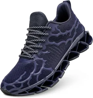 Vooncosir Men's Fashion Sneakers Breathable Mesh Running Shoes Blade Non Slip Soft Sole Casual Athletic Walking Shoes
