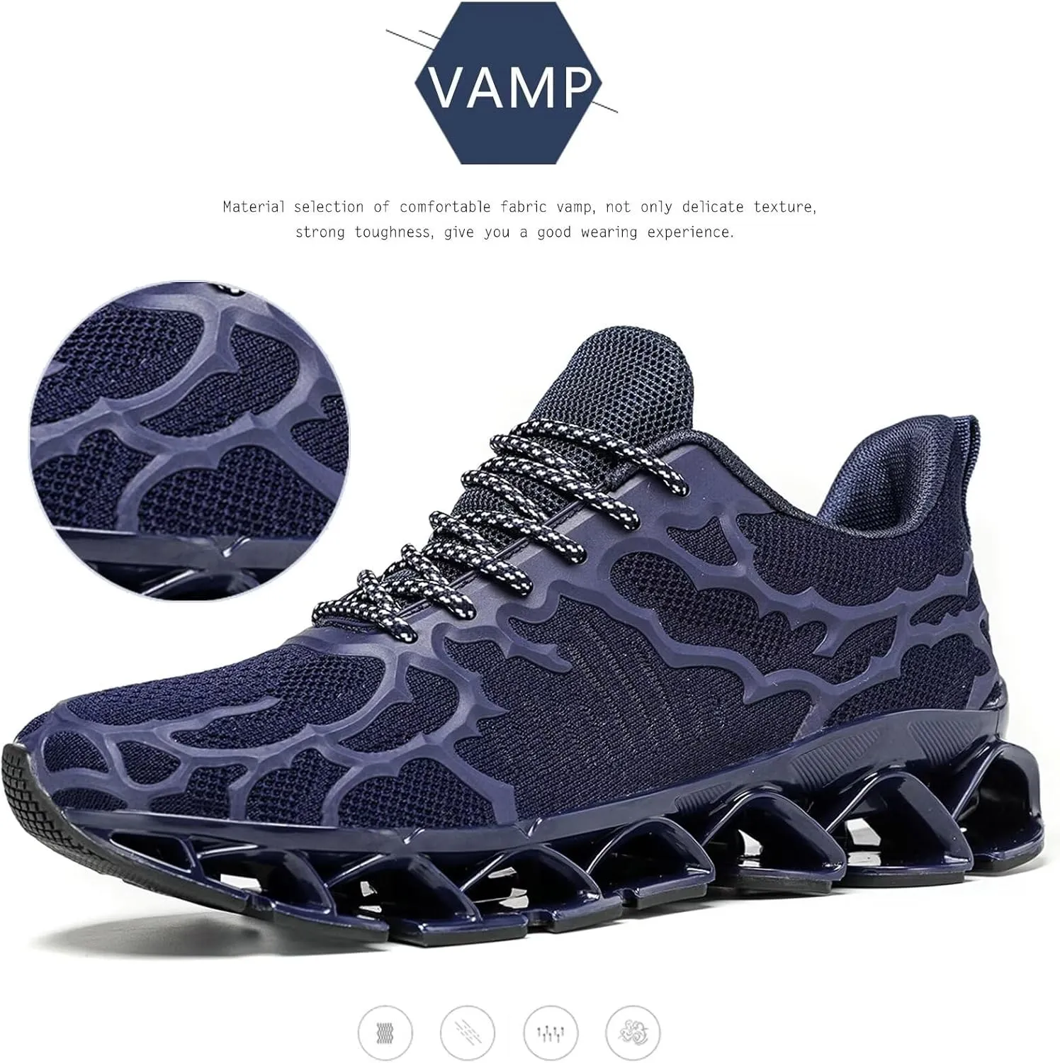 Vooncosir Men's Fashion Sneakers Breathable Mesh Running Shoes Blade Non Slip Soft Sole Casual Athletic Walking Shoes