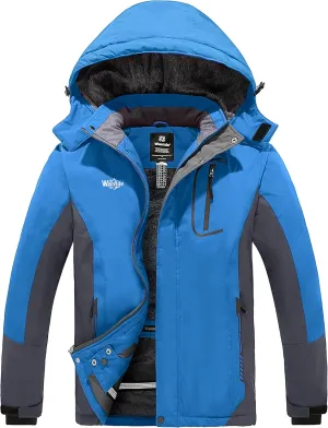 wantdo Men's Waterproof Ski Jacket Warm Winter Snow Jacket Snowboarding Jacket with Hood
