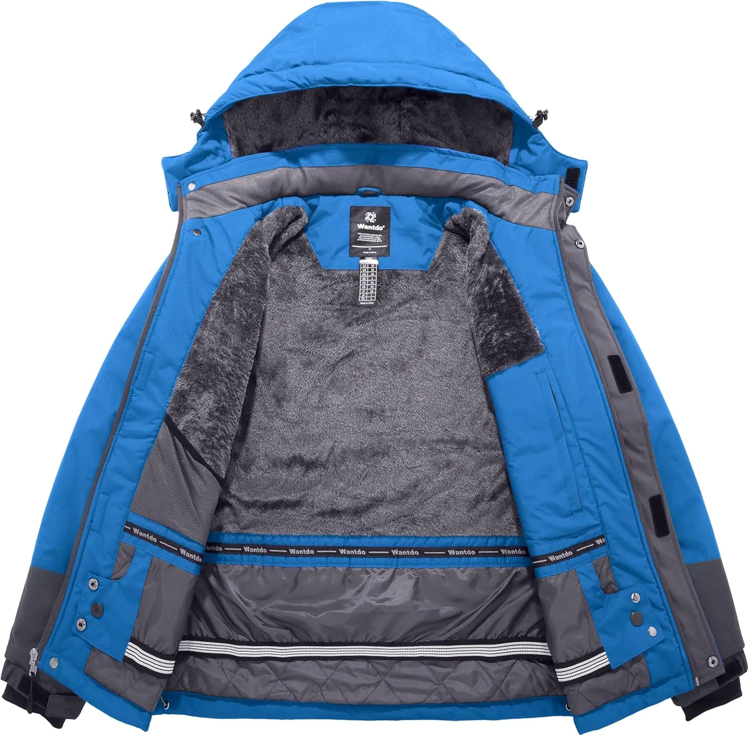 wantdo Men's Waterproof Ski Jacket Warm Winter Snow Jacket Snowboarding Jacket with Hood