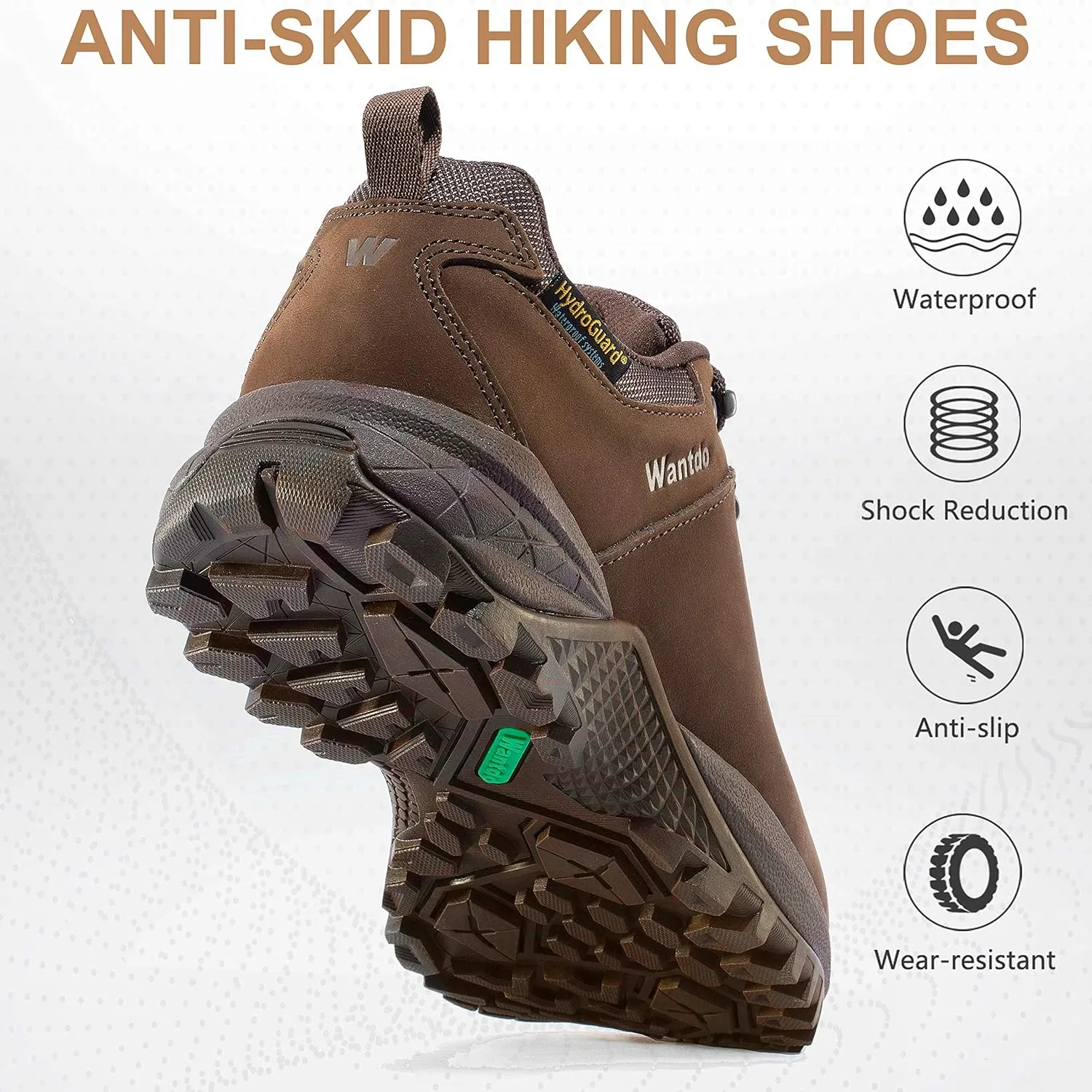 wantdo Women's Waterproof Hiking Shoe Hydroguard Hiking Boots for Outdoor Trekking Backpacking Mountaineering