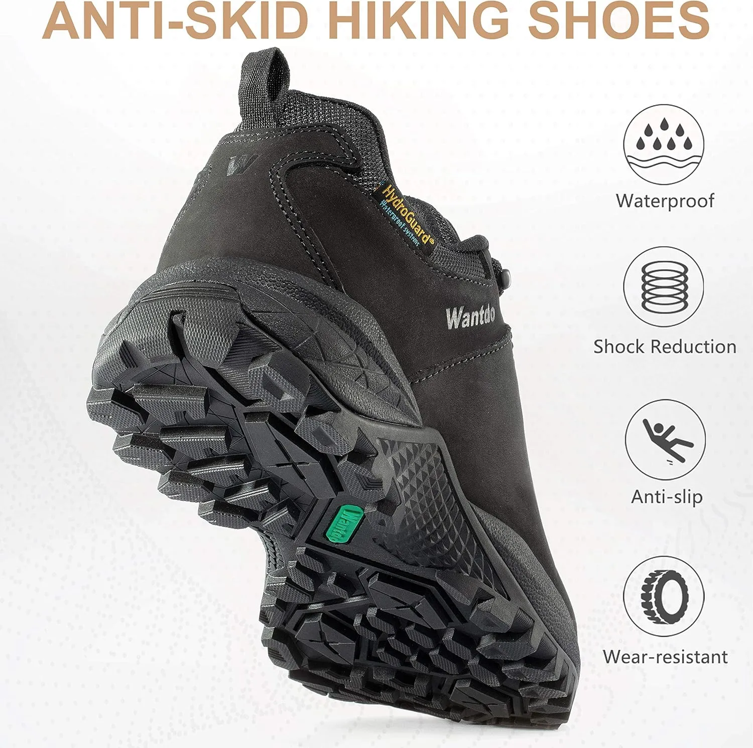 wantdo Women's Waterproof Hiking Shoe Hydroguard Hiking Boots for Outdoor Trekking Backpacking Mountaineering