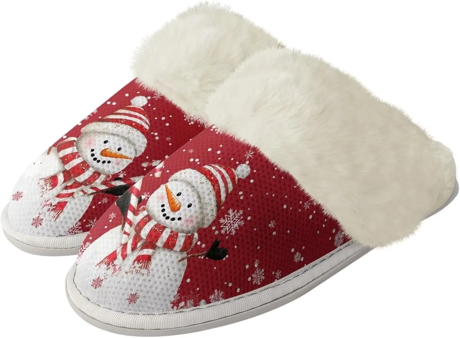 Warm House Slippers for Women Comfy Flannel Lined Winter Slippers with Memory Foam Soles Indoor Outdoor Shoes