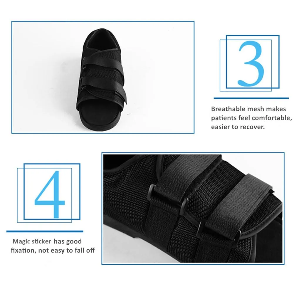 WEEOATAR Adjustable Post-op Shoe,Medical Walking Shoe with Magic Sticker,Recovery Shoe for Post-surgery,Broken Foot or Toe,Stress Fractures,Bunions,or Hammer Toe for Left or Right Foot(WM)