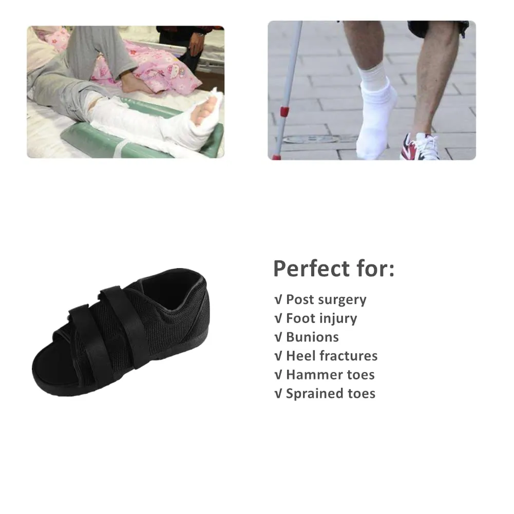 WEEOATAR Adjustable Post-op Shoe,Medical Walking Shoe with Magic Sticker,Recovery Shoe for Post-surgery,Broken Foot or Toe,Stress Fractures,Bunions,or Hammer Toe for Left or Right Foot(WM)