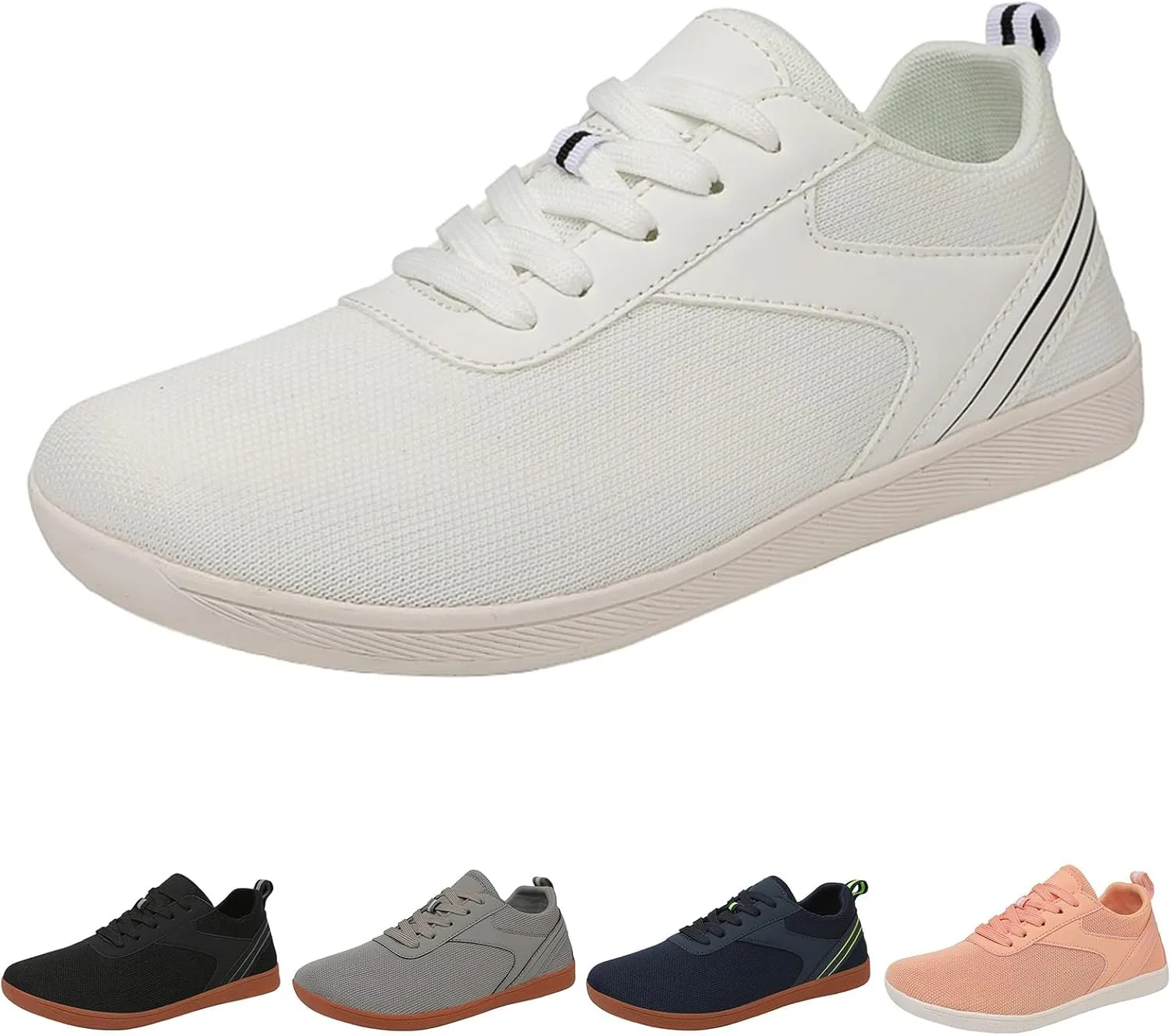 Wide Toe Barefoot Shoes Women Men Minimalist Walking Shoes Zero Drop Mesh Workout Sneakers Lightweight Breathable Comfortable Running Shoe for Athletic Workout Gym Jogging Slip On Walking Shoe
