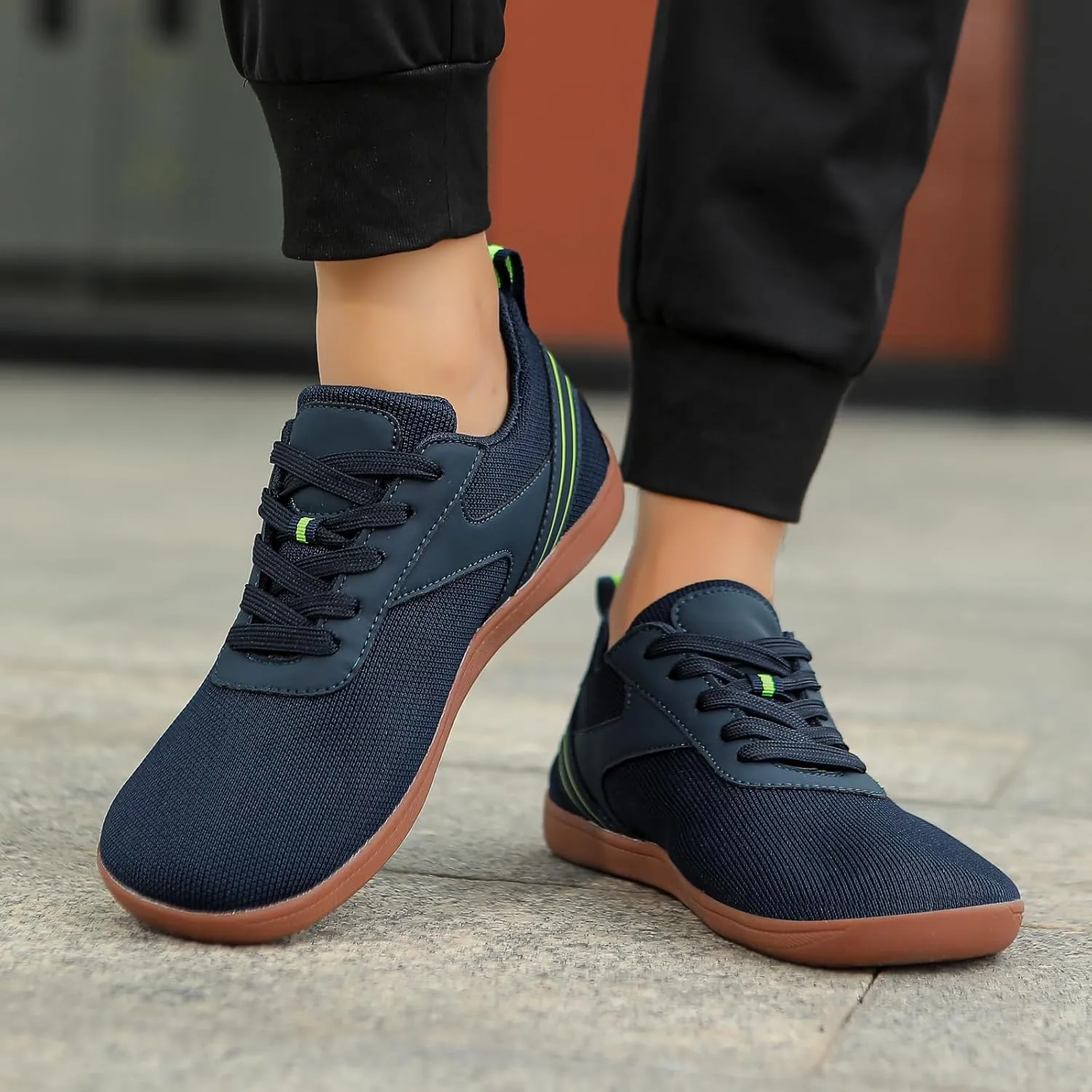 Wide Toe Barefoot Shoes Women Men Minimalist Walking Shoes Zero Drop Mesh Workout Sneakers Lightweight Breathable Comfortable Running Shoe for Athletic Workout Gym Jogging Slip On Walking Shoe