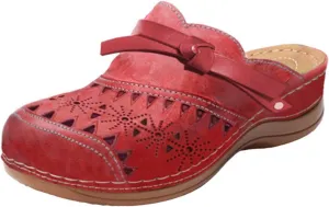 Wide Width Wedge Sandals for Women Trendy Hollow Out Closed Toe Slip On Slippers Arch Support Outdoor Beach Sandal