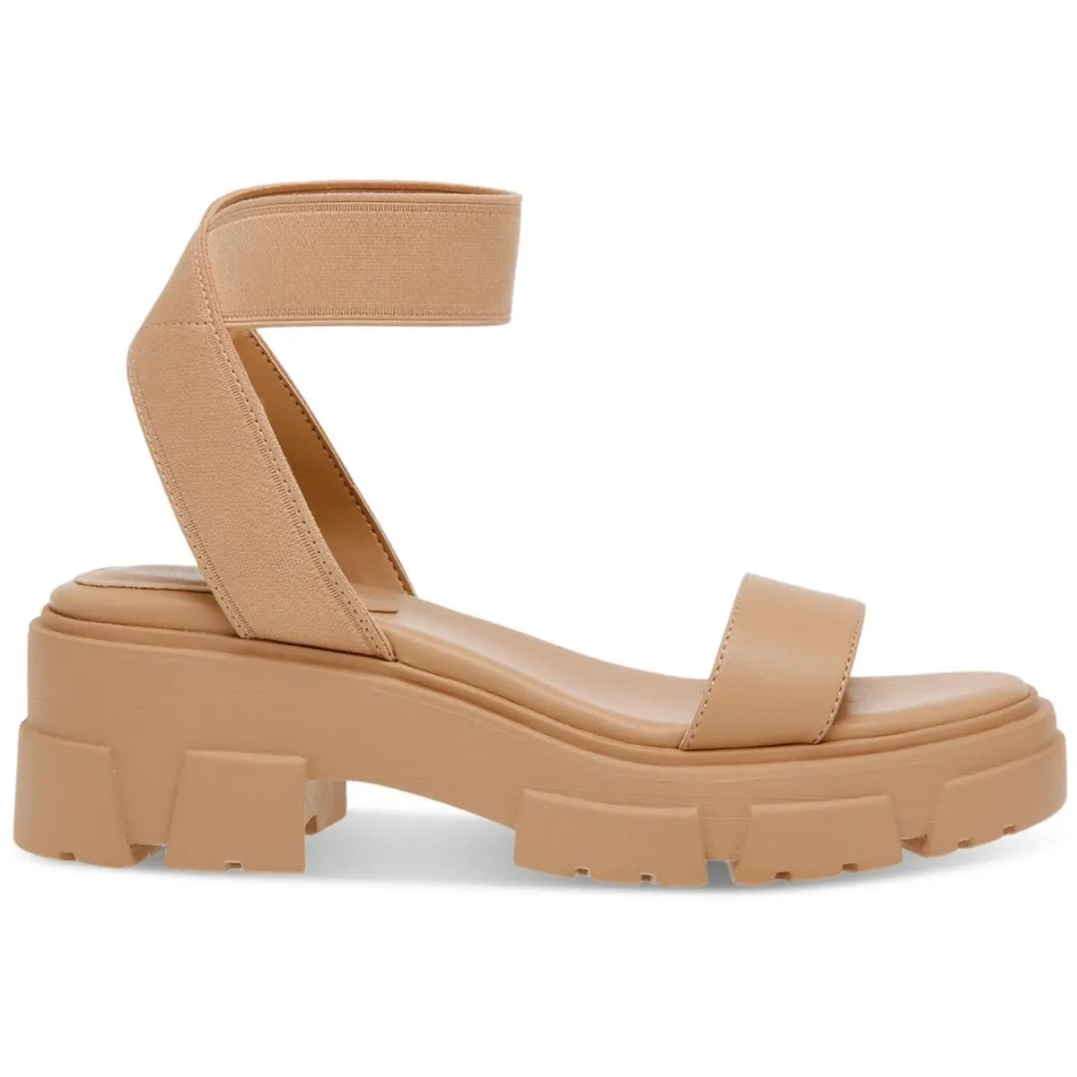 Wild Pair Womens Theodorra Faux Leather Platform Sandals Tan 8.5 Medium (B,M)