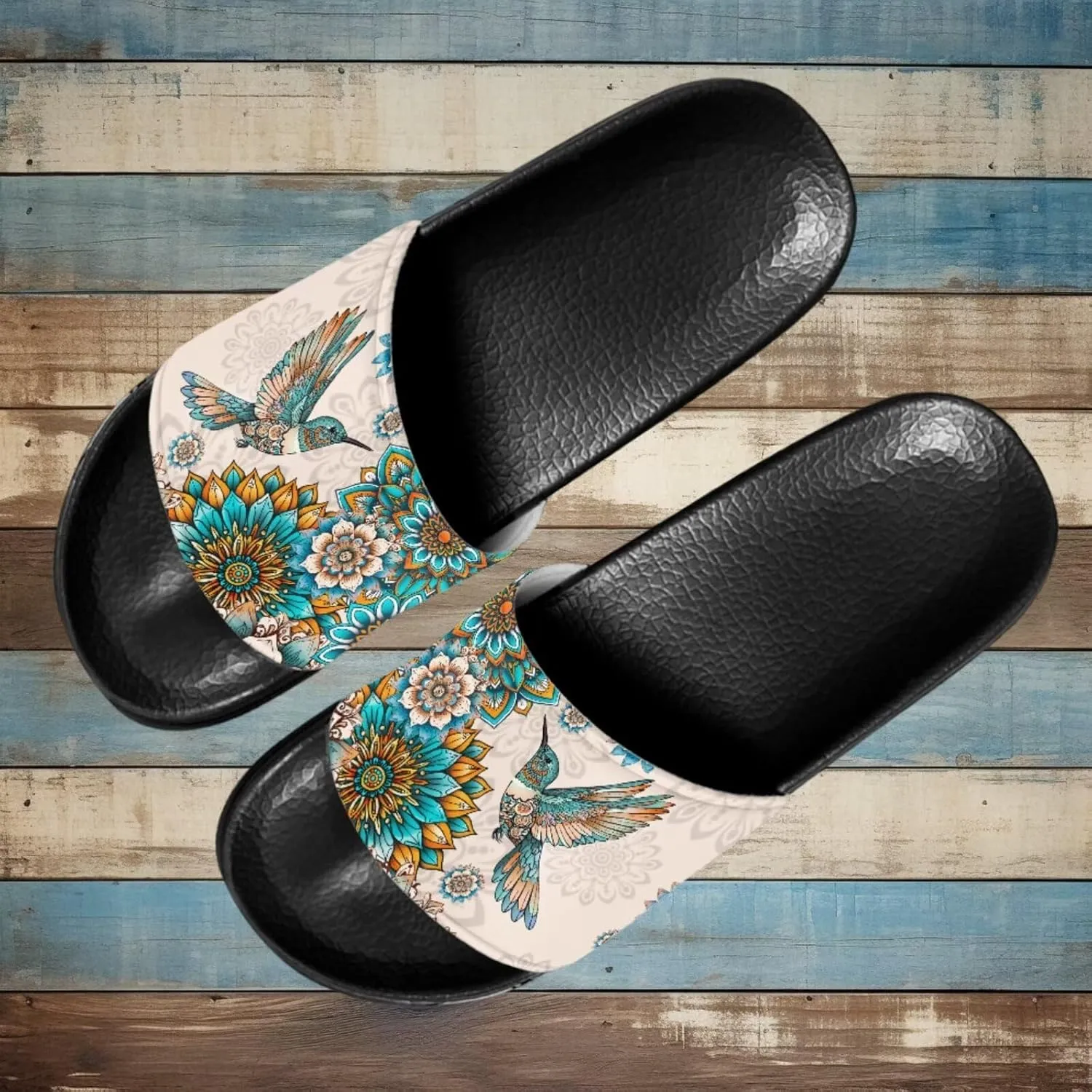 Women Casual Non-slip Slide Sandals, Open Toe House Sole Slipper Comfy Flat Slides Slipper for Bathroom Beach
