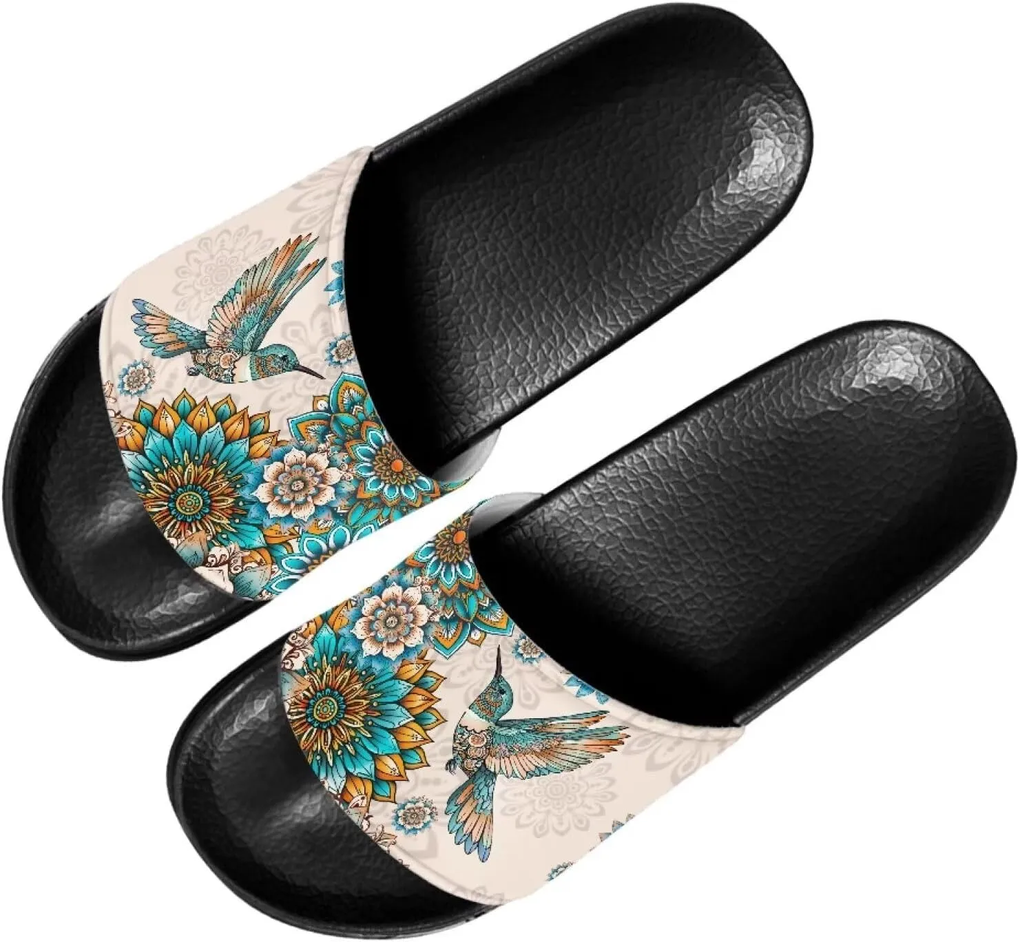 Women Casual Non-slip Slide Sandals, Open Toe House Sole Slipper Comfy Flat Slides Slipper for Bathroom Beach