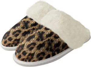 Women Novelty Print Fuzzy Slippers Winter Casual Slip-on Indoor Shoes Warm Cozy House Slipper Bedroom Slippers