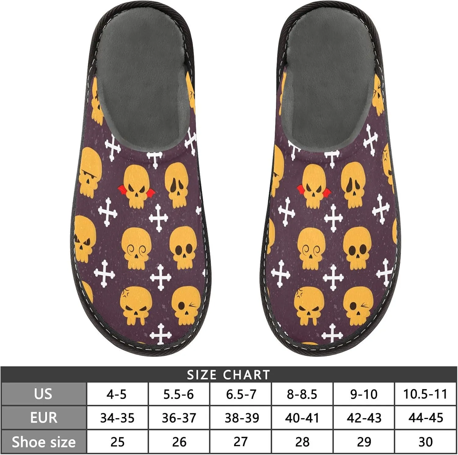 Women Slippers Halloween Home Slippers For Women Indoor Memory Foam Slippers House Slippers Cozy Slippers Women Seamless Skull