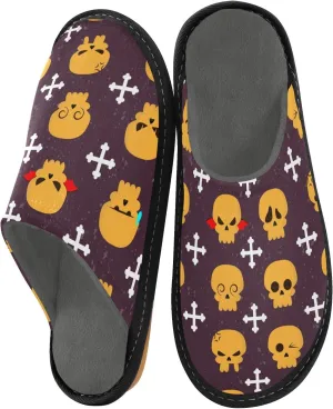 Women Slippers Halloween Home Slippers For Women Indoor Memory Foam Slippers House Slippers Cozy Slippers Women Seamless Skull