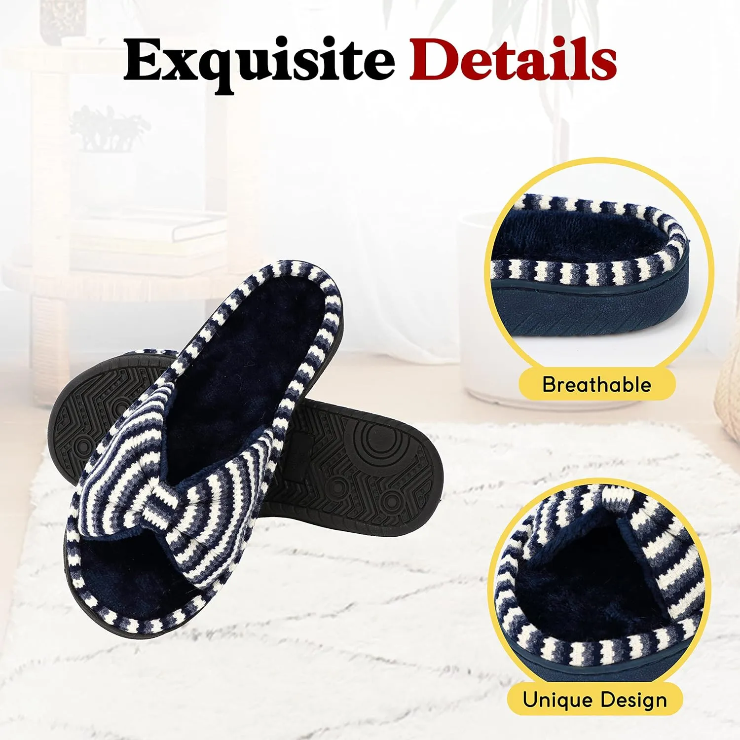 Women Summer Slippers Open Toe Slippers Memory Foam Anti-slip House Shoes Indoor Outdoor Christmas Gifts