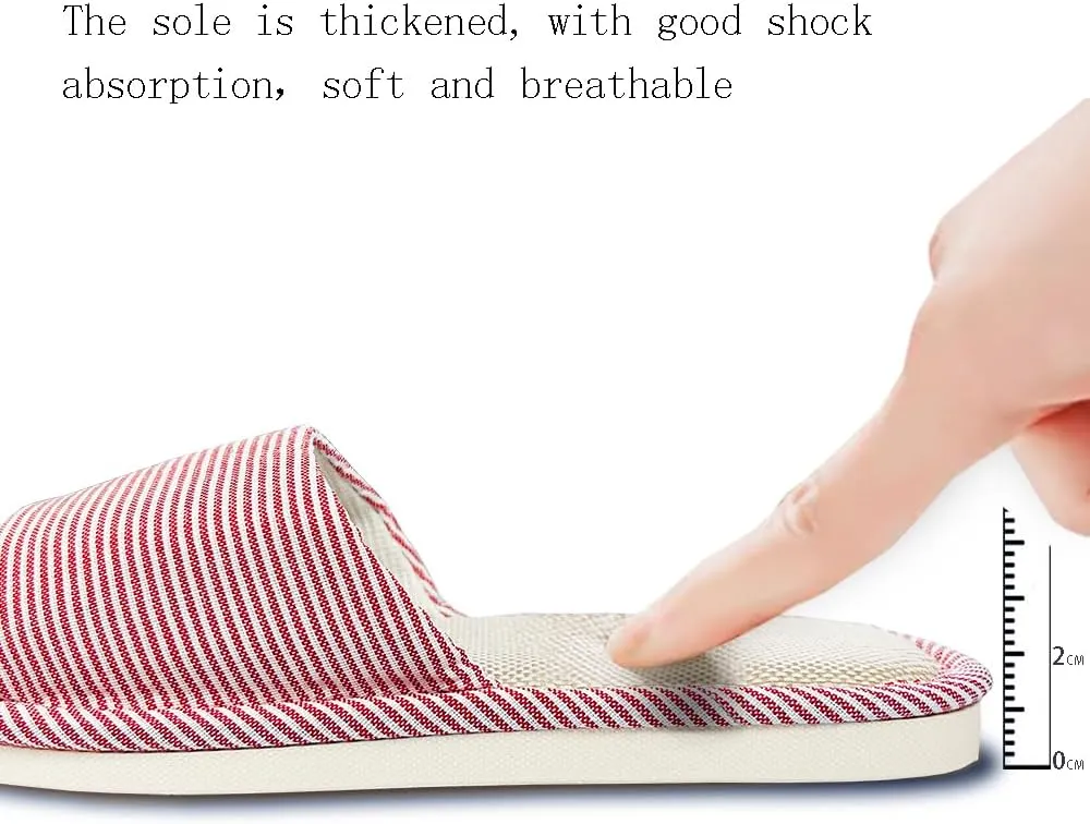 Women's And Men's Indoor Breathable Non-Slip Linen Slippers(Upgraded version)