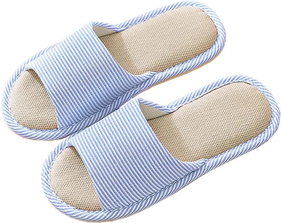 Women's And Men's Indoor Breathable Non-Slip Linen Slippers(Upgraded version)
