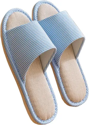 Women's And Men's Indoor Breathable Non-Slip Linen Slippers(Upgraded version)