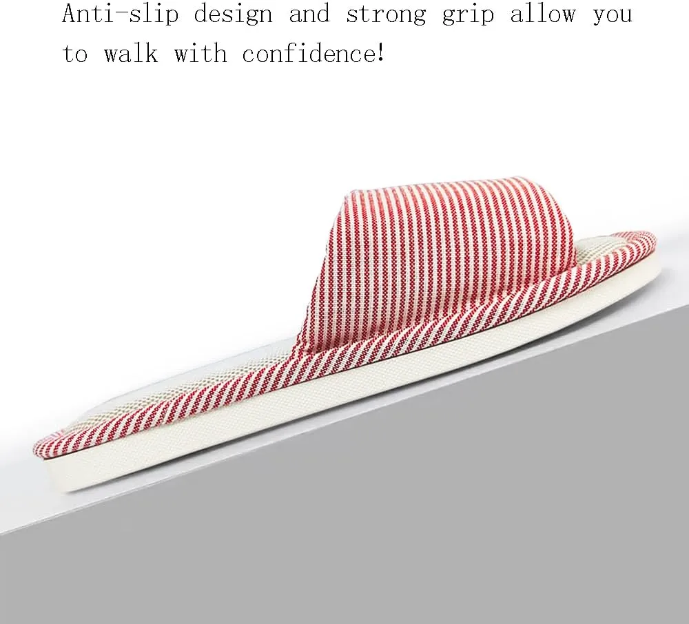 Women's And Men's Indoor Breathable Non-Slip Linen Slippers(Upgraded version)