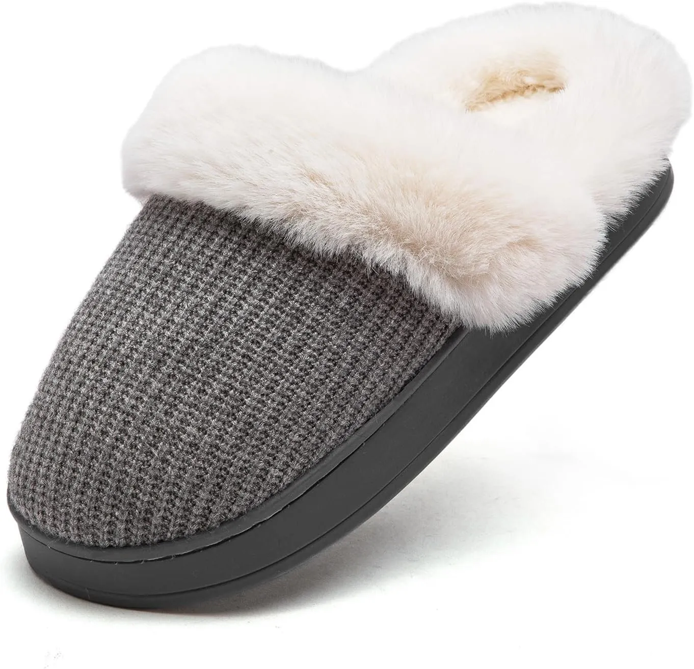 Women's Cotton Slippers - Cozy Memory Foam, Anti-Skid Rubber Sole, Fuzzy, Comfortable, Warm, Scuff Slippers - Slip-On Winter, Non-Slip Indoor/Outdoor Suitable For Women