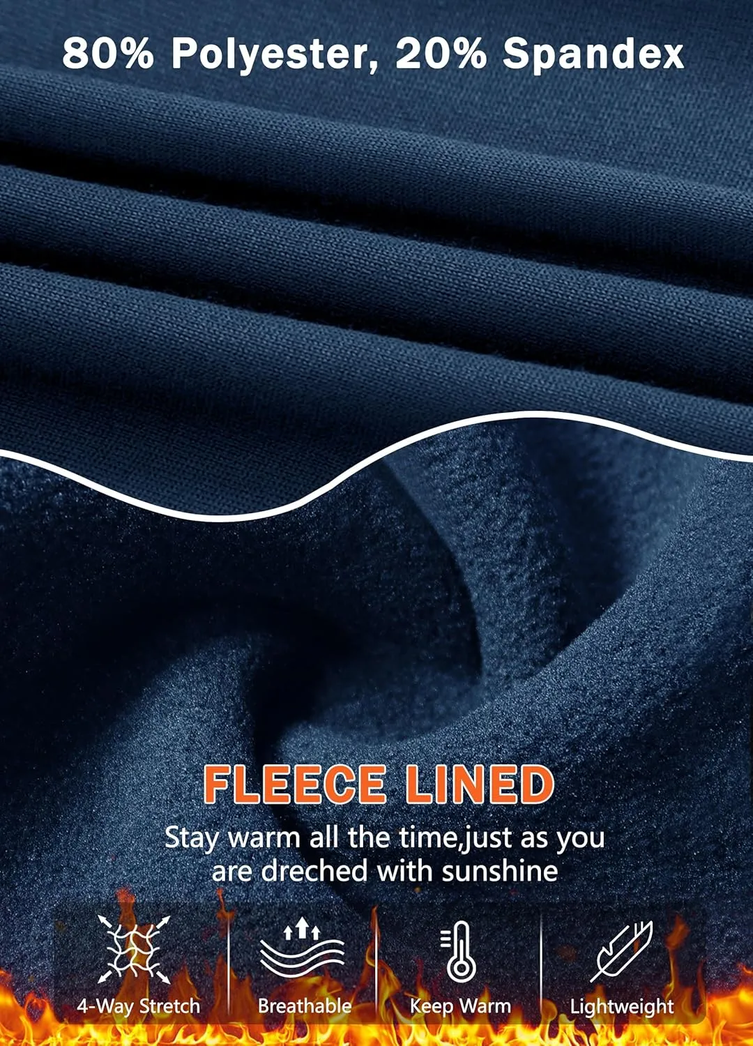 Women's Fleece Lined Flare Leggings Winter Warm Water Resistant Pants Outdoor Hiking Thermal Scrub Snow Travel Bootcut Pant