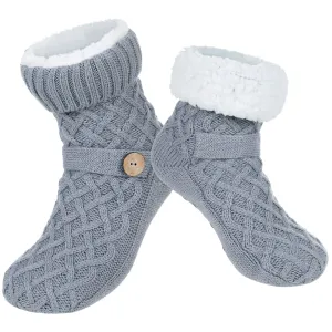 Women's Fluffy Sherpa Lining Slipper Socks with Non-Slip Soles