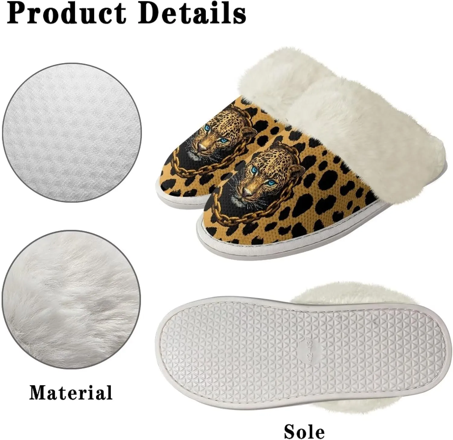 Women's Fuzzy Slippers Casual Slip On Soft Plush House Shoes with Non Skid Sole Comfortable Cotton Slipper Indoor Use for Spa Bath