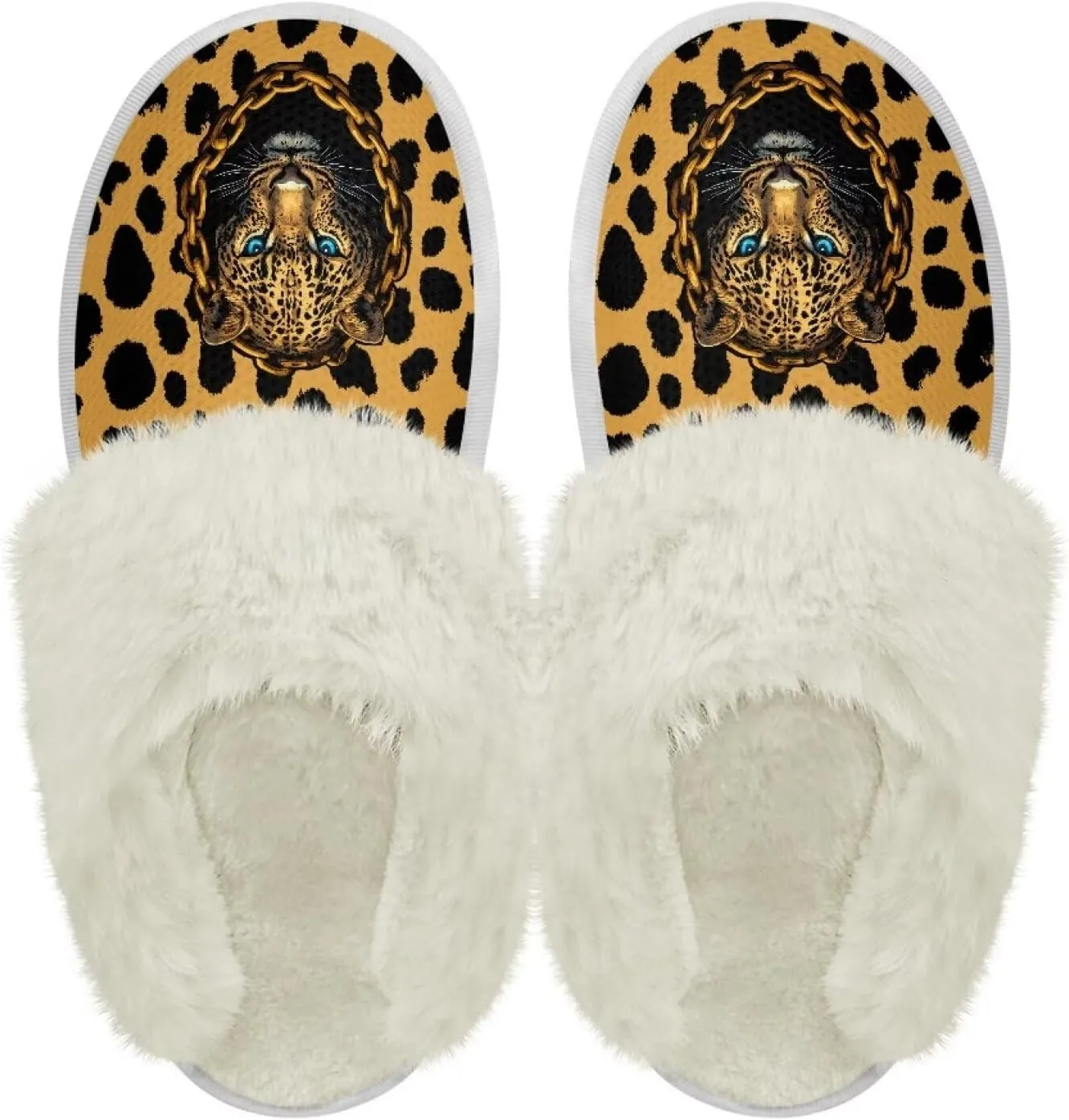 Women's Fuzzy Slippers Casual Slip On Soft Plush House Shoes with Non Skid Sole Comfortable Cotton Slipper Indoor Use for Spa Bath