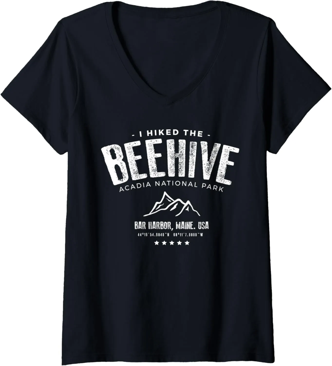 Womens I Hiked the Beehive Trail - Acadia National Park V-Neck T-Shirt