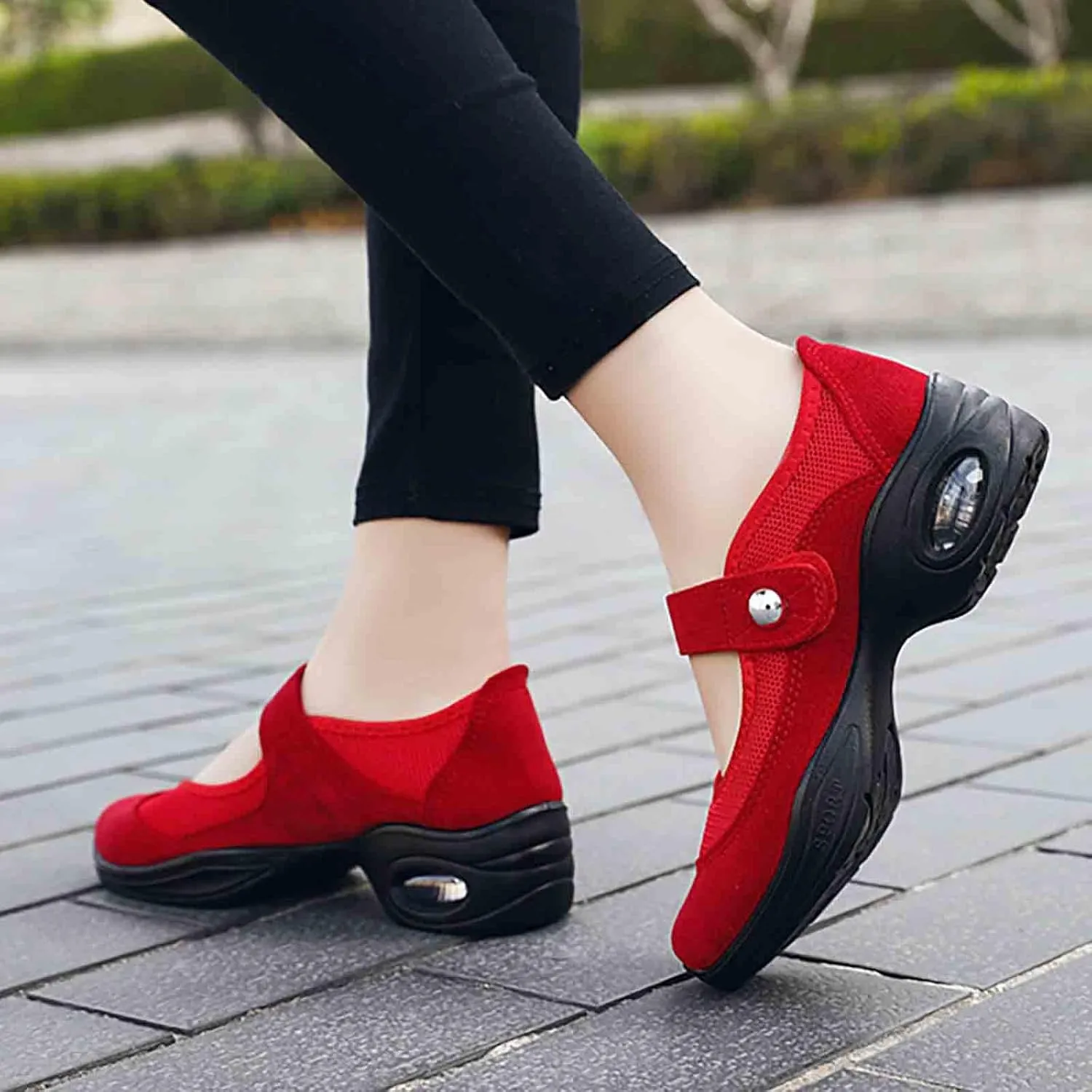 Women's Jazz Dance Shoes Sneakers Breathable Air Cushion Lady Split Sole Athletic Walking Dancing Shoes Platform