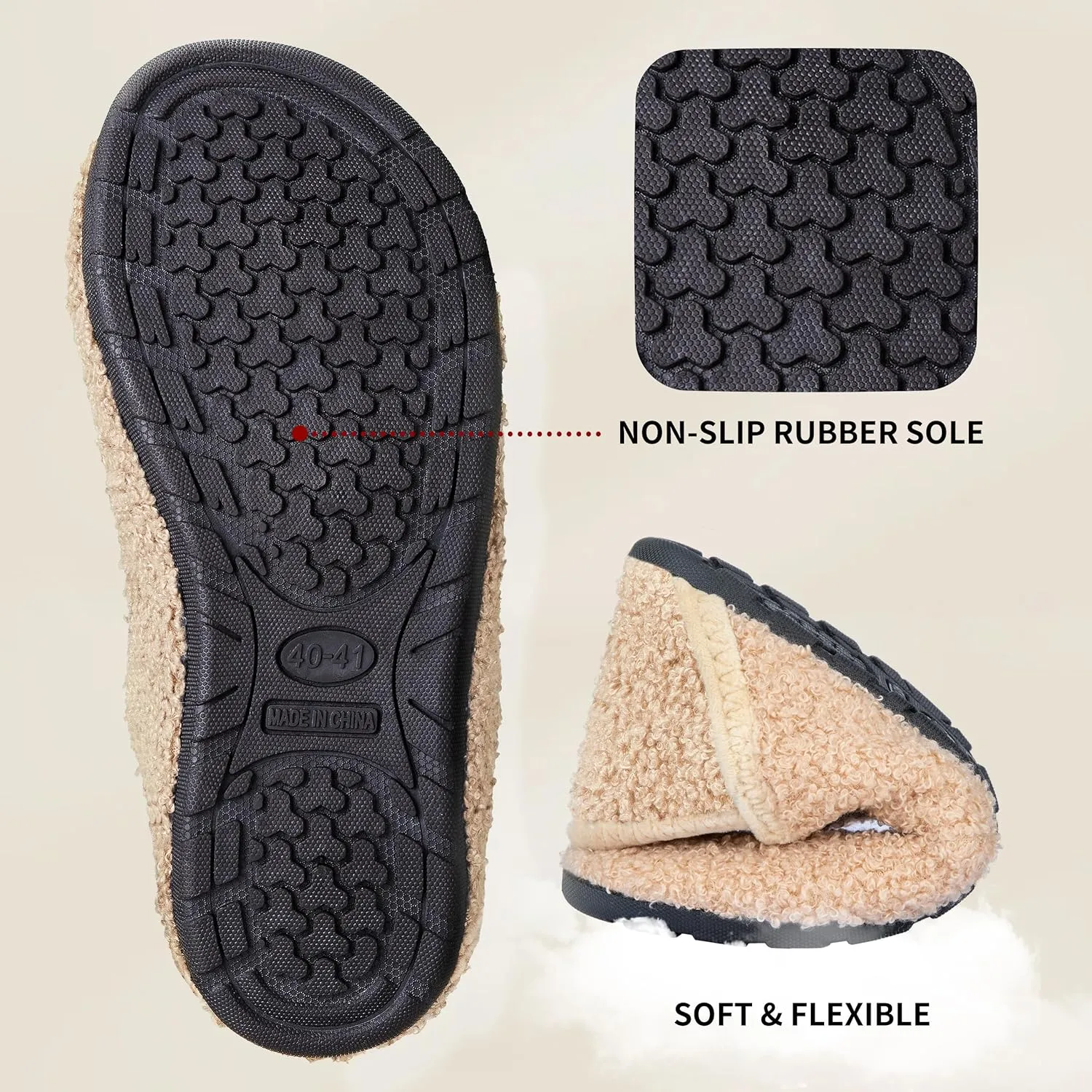 Women's Men's Fuzzy Fur Slippers Casual House Shoes Non Slip Barefoot Slipper Socks Warm Closed Back Indoor Outdoor Shoes